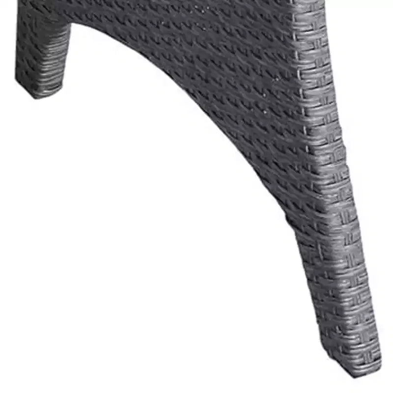 Royal Hampton Outdoor Dining Table, 57 Inch Top W/ Shelf, Gray Rattan Woven