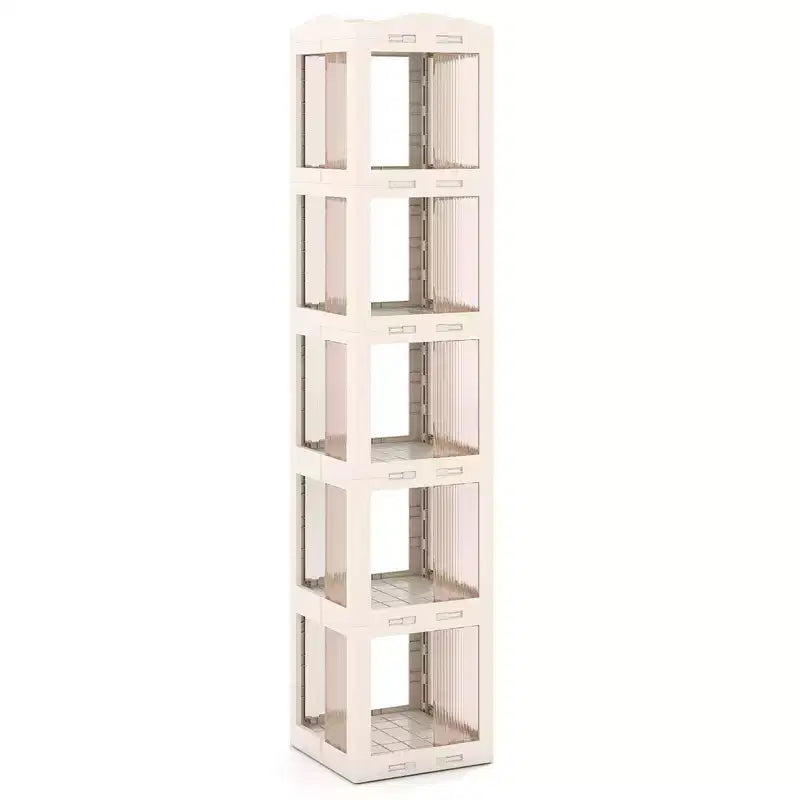 Costway 360 Spinning Bookcase with Swivel Base, 5-Tier Revolving Bookshelf Tower for Study
