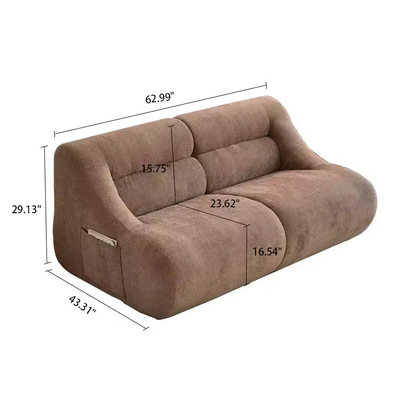 GDFStudio Acamar 63 Modern Chenille Loveseat Sofa with Deep Seat