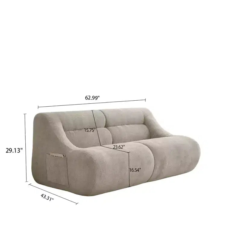 GDFStudio Acamar 63 Modern Chenille Loveseat Sofa with Deep Seat