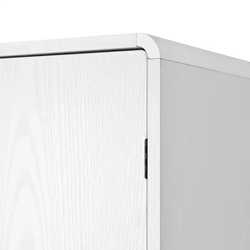 MAYEERTY 72 Farmhouse Kitchen Pantry, 8 Door Shelves Curved Design, Kitchen Dining Bathroom, White