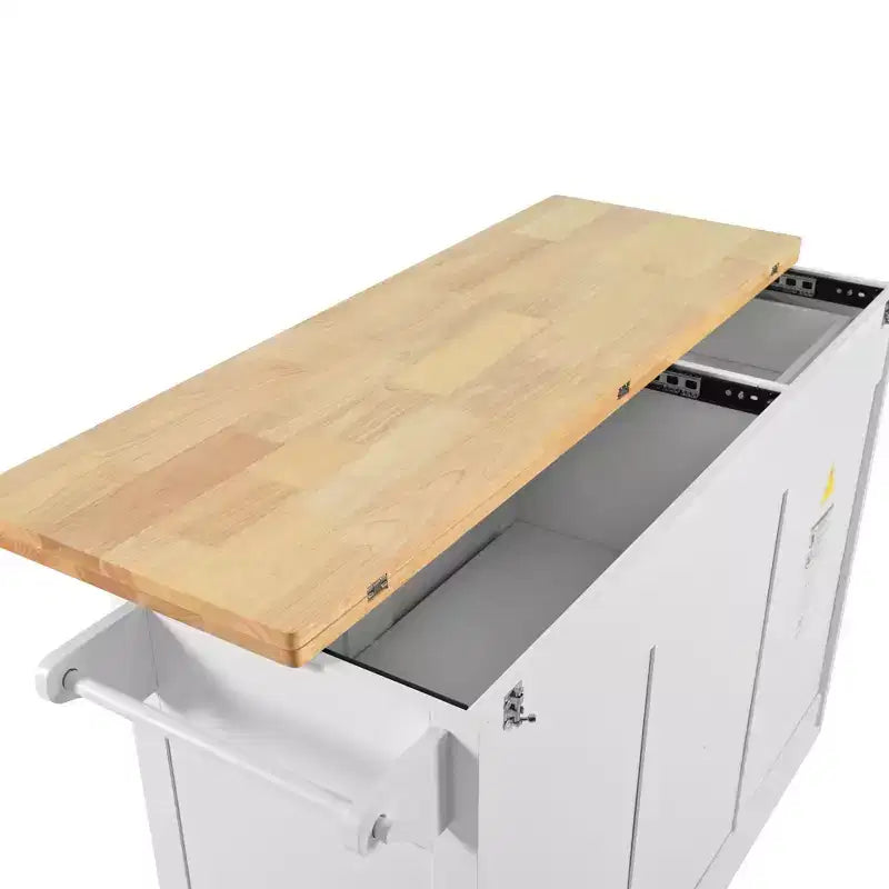 Kitchen Island with Foldable Counter Top, Rolling Kitchen Cart on Wheels, Kitchen Storage Cart with Slide-Out Shelf, Towel Rack and Drawer