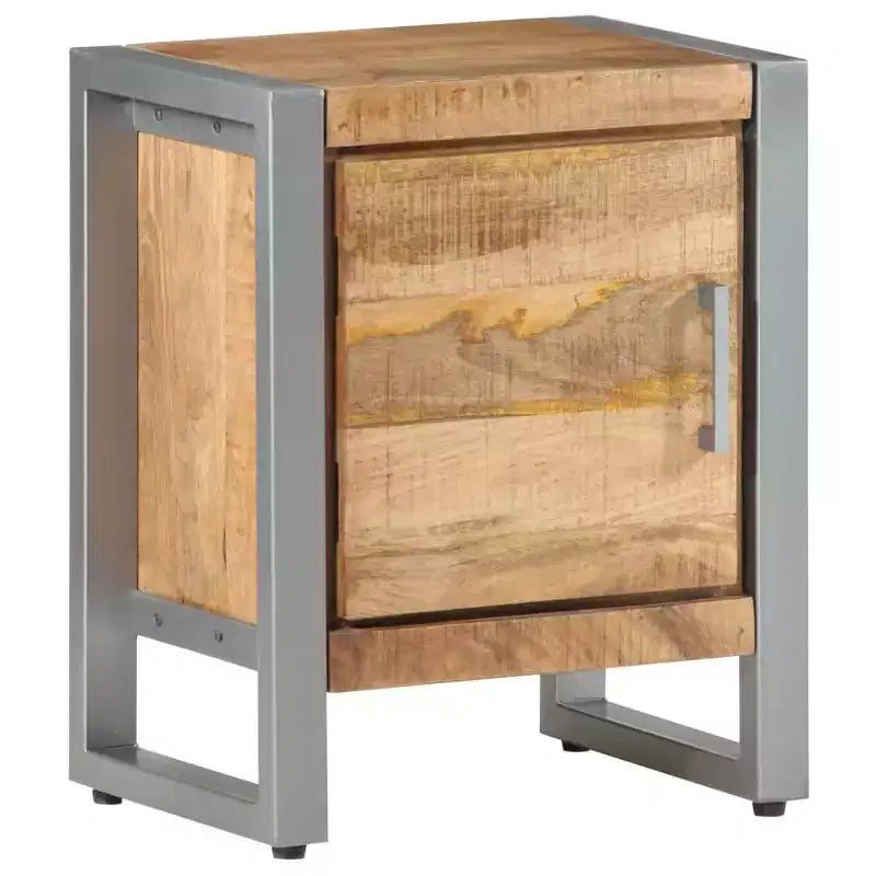 vidaXL Bedside Cabinet 15.7x11.8x19.7 Rough Mango Wood