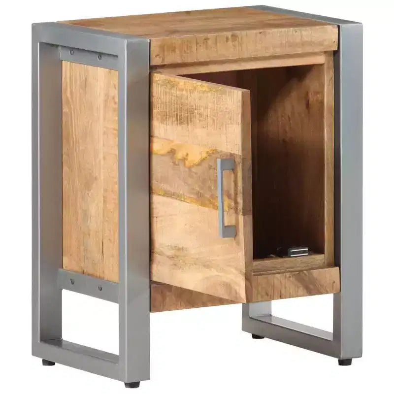 vidaXL Bedside Cabinet 15.7x11.8x19.7 Rough Mango Wood
