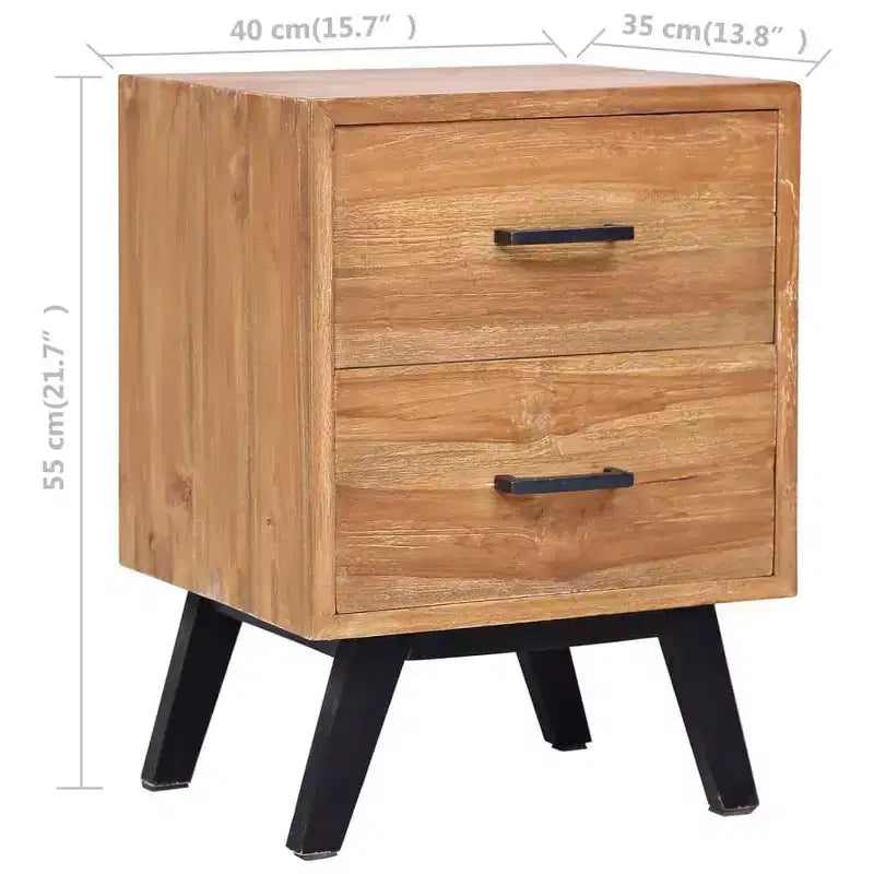vidaXL Bedside Cabinet 15.7x13.8x21.7 Solid Teak
