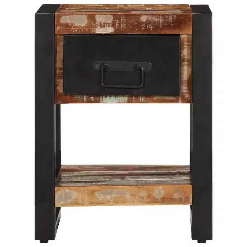 vidaXL Bedside Cabinet Multicolor Solid reclaimed wood, iron