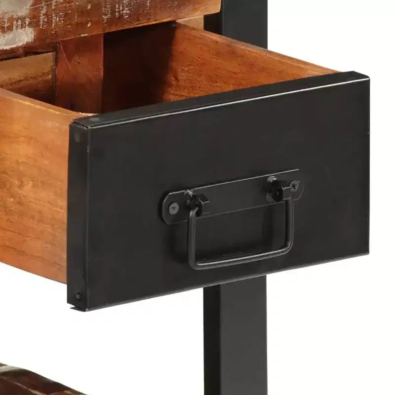 vidaXL Bedside Cabinet Multicolor Solid reclaimed wood, iron