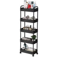 GustoWave Rolling 5-Tier Narrow Serving Cart with Casters & Handle, Multi-Functional Storage Cart for Kitchen, Bath, Living Room, 40x22x114.5cm