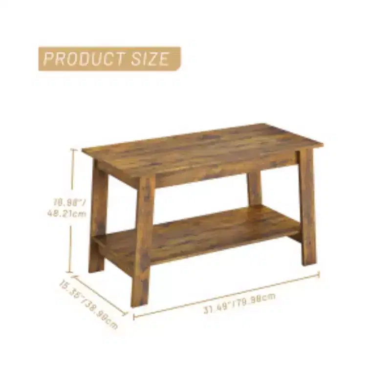 Coffee Table - MDF & PB Construction, Retro Finish for Living Room