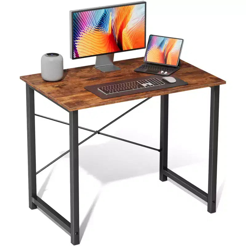 TUYOHW Computer Desk for Home Office,Modern Writing & Study Table with X-Shaped Frame,Writing Desks for Bedroom,Workspace,Dorm