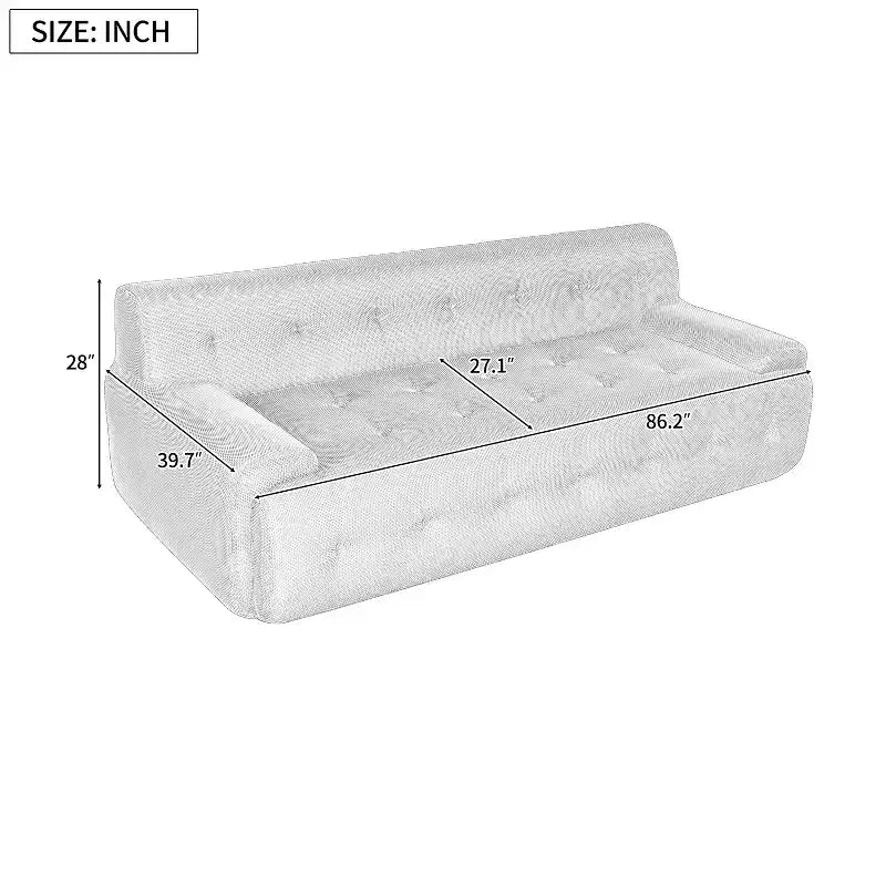 GDFStudio Polly 86.2 Modern Minimalist Style Tufted Design Upholstered Sofa