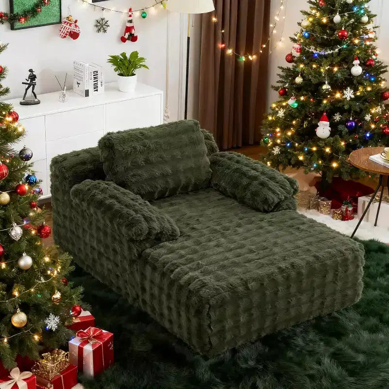 VINGLI Chaise Lounge Chair Boneless Couch Oversized Reading Chair Upholstered Bubble Fleece Cloud Couch Sofa Recliner Bed Comfy Sleeper Couches