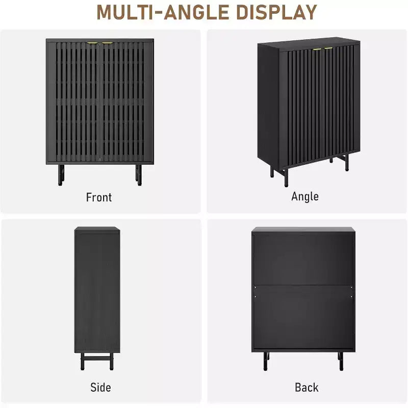 6-Tier Shoe Cabinet with Doors, Modern Farmhouse Entryway Organizer Holds 24 Pairs, Wooden Shoe Storage Rack