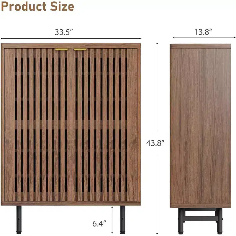 6-Tier Shoe Cabinet with Doors, Modern Farmhouse Entryway Organizer Holds 24 Pairs, Wooden Shoe Storage Rack
