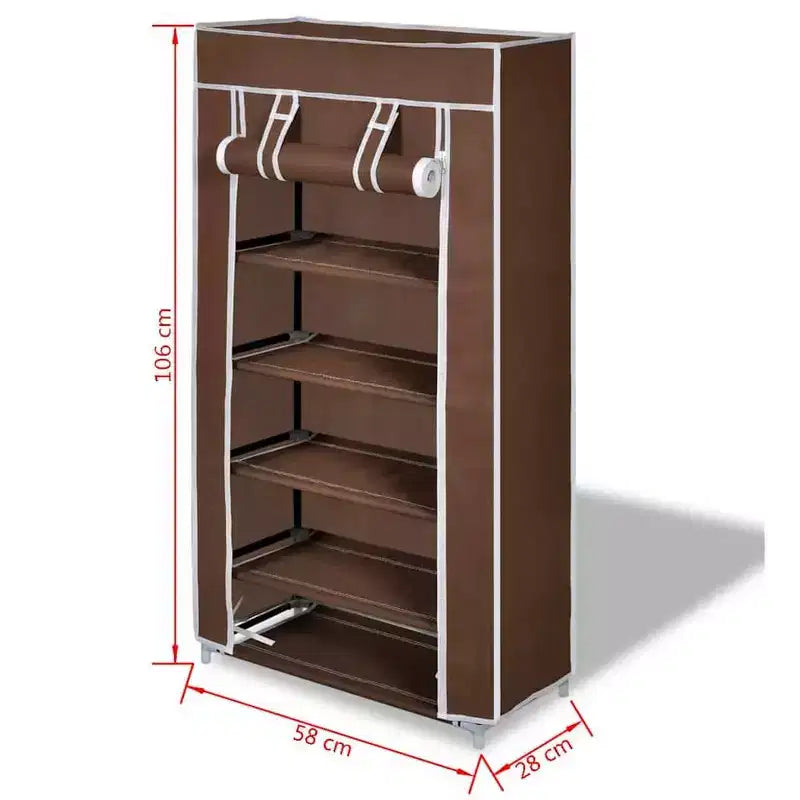 vidaXL 5 Tier Shoe Rack Tower Portable Storage Organizer with Shelf