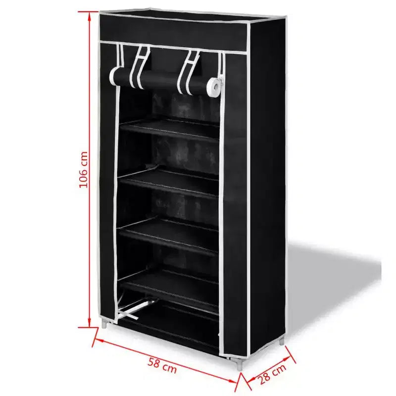 vidaXL 5 Tier Shoe Rack Tower Portable Storage Organizer with Shelf