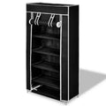 vidaXL 5 Tier Shoe Rack Tower Portable Storage Organizer with Shelf