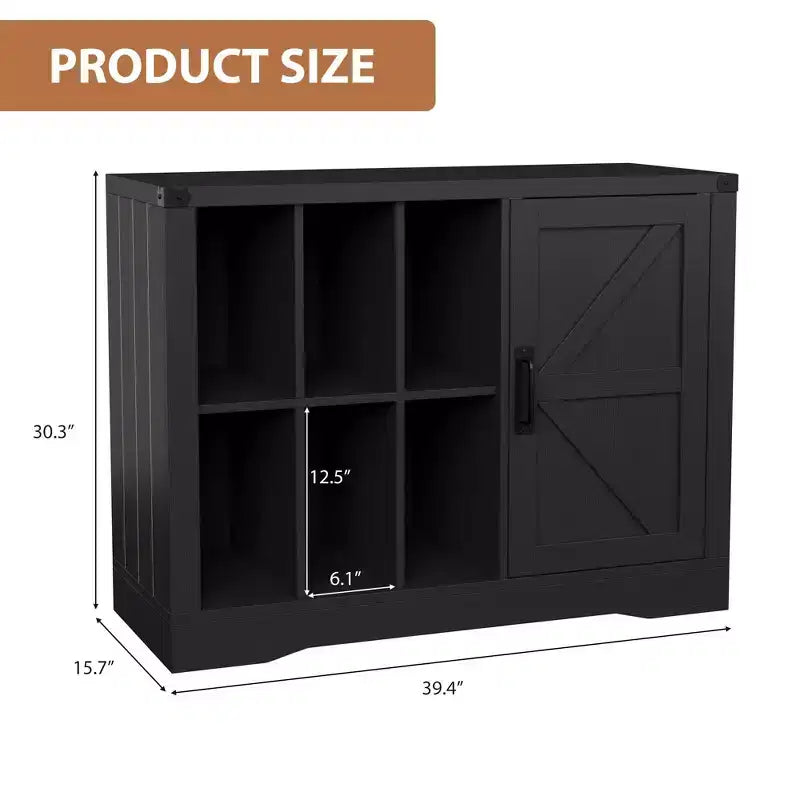 Record Player Stand Cabinet with Door, Farmhouse Turntable Storage Cabinet with Holder Shelves up to 750 Albums, Wooden CD DVD Table Rack