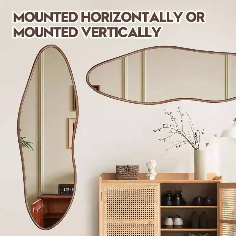 64x21 Rustic Farmhouse Mirror - Brown Wood, Full Length. Freestanding or Lean-To for Living Room, Bedroom, Entryway