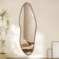 64x21 Rustic Farmhouse Mirror - Brown Wood, Full Length. Freestanding or Lean-To for Living Room, Bedroom, Entryway