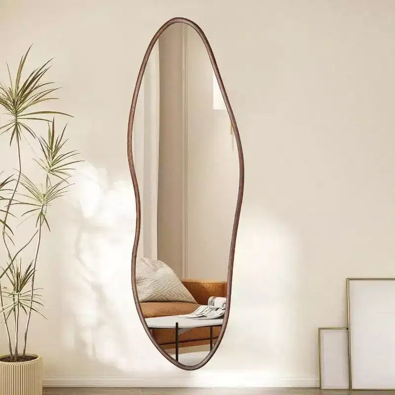 64x21 Rustic Farmhouse Mirror - Brown Wood, Full Length. Freestanding or Lean-To for Living Room, Bedroom, Entryway