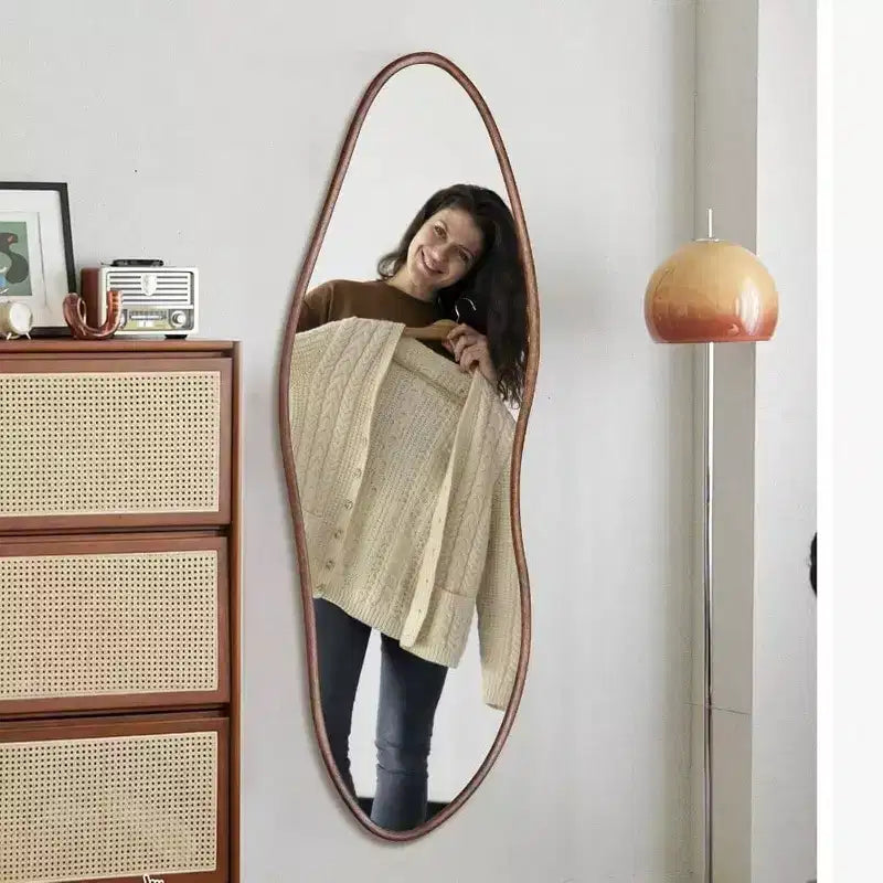 64x21 Rustic Farmhouse Mirror - Brown Wood, Full Length. Freestanding or Lean-To for Living Room, Bedroom, Entryway