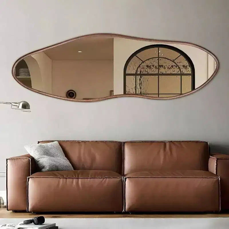 64x21 Rustic Farmhouse Mirror - Brown Wood, Full Length. Freestanding or Lean-To for Living Room, Bedroom, Entryway