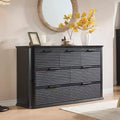 GDFStudio Naero 52'' Modern Wooden 7-Drawer Fluted Dresser with Curved Design