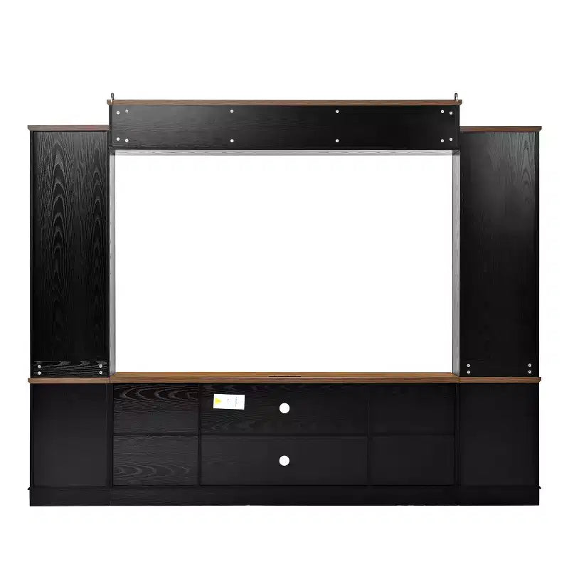Farmhouse Wall Unit Entertainment Center, TV Stand Fits Up to 80 TVs, Media Console with Barn Doors & Adjustable Shelves - ModernLuxe