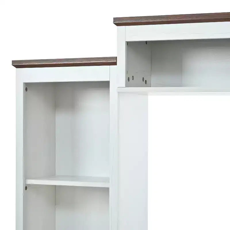 Farmhouse Wall Unit Entertainment Center, TV Stand Fits Up to 80 TVs, Media Console with Barn Doors & Adjustable Shelves - ModernLuxe