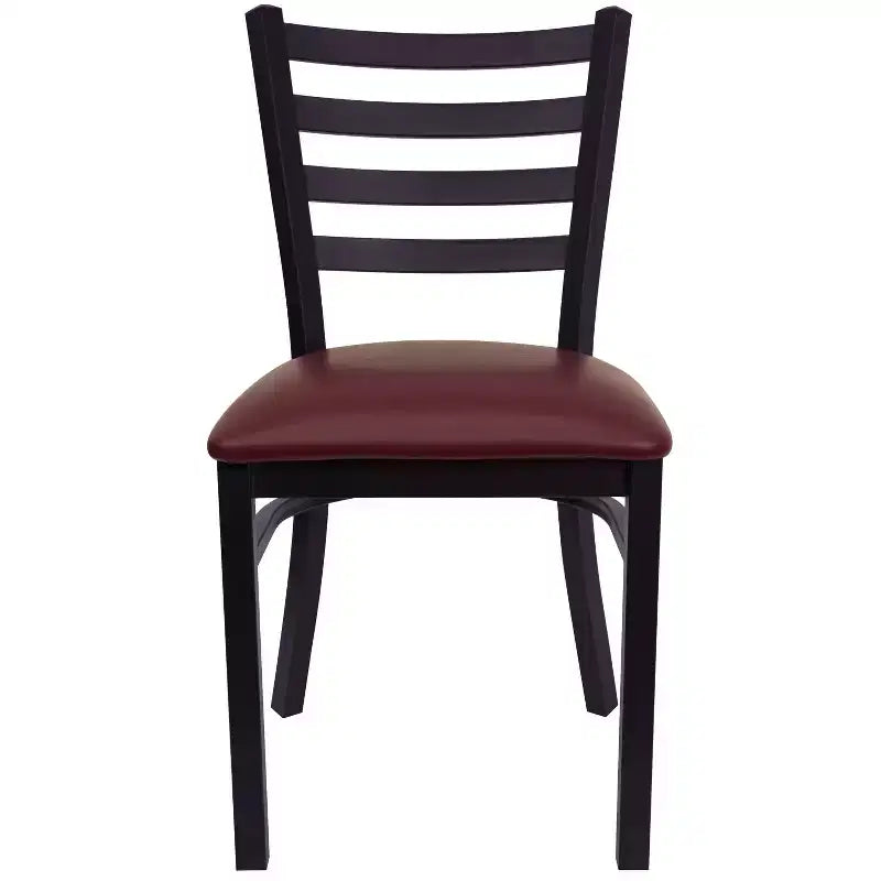 Emma and Oliver 2 Pack Ladder Back Metal Restaurant Chair