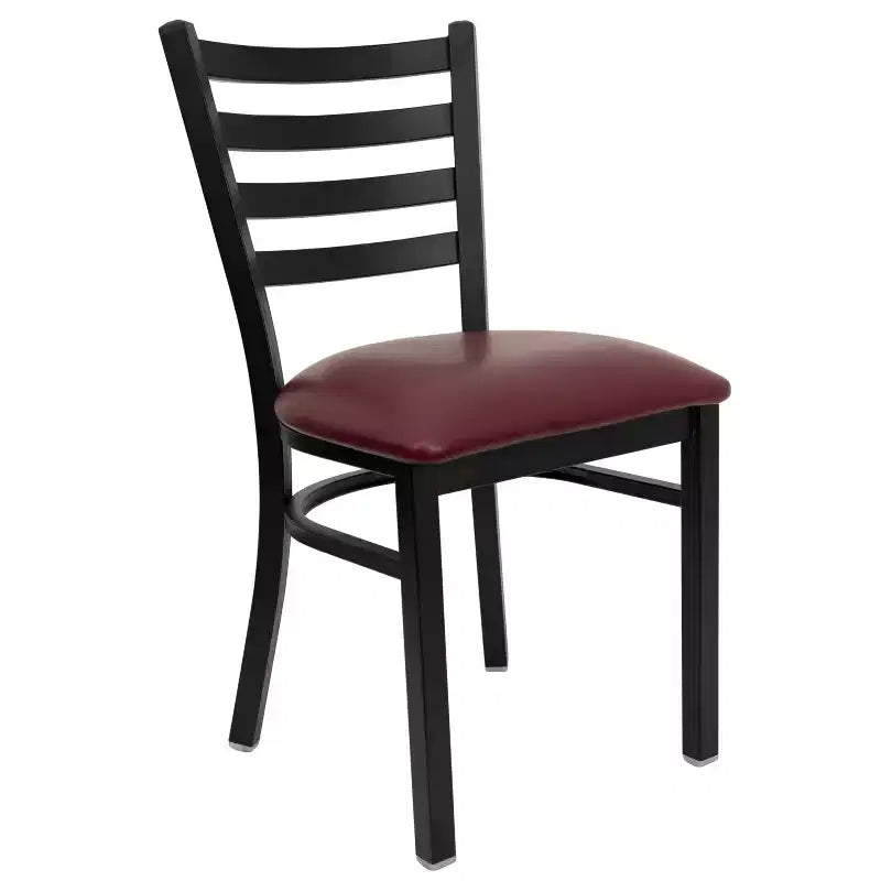 Emma and Oliver 2 Pack Ladder Back Metal Restaurant Chair