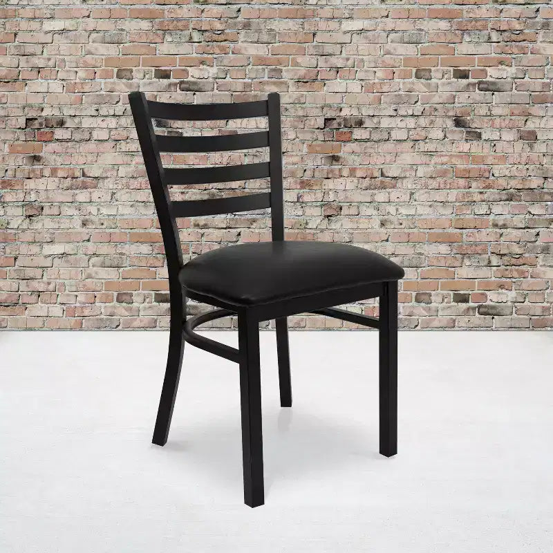 Emma and Oliver 2 Pack Ladder Back Metal Restaurant Chair