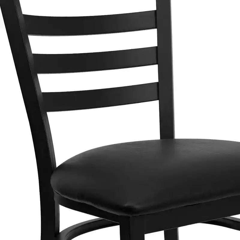 Emma and Oliver 2 Pack Ladder Back Metal Restaurant Chair