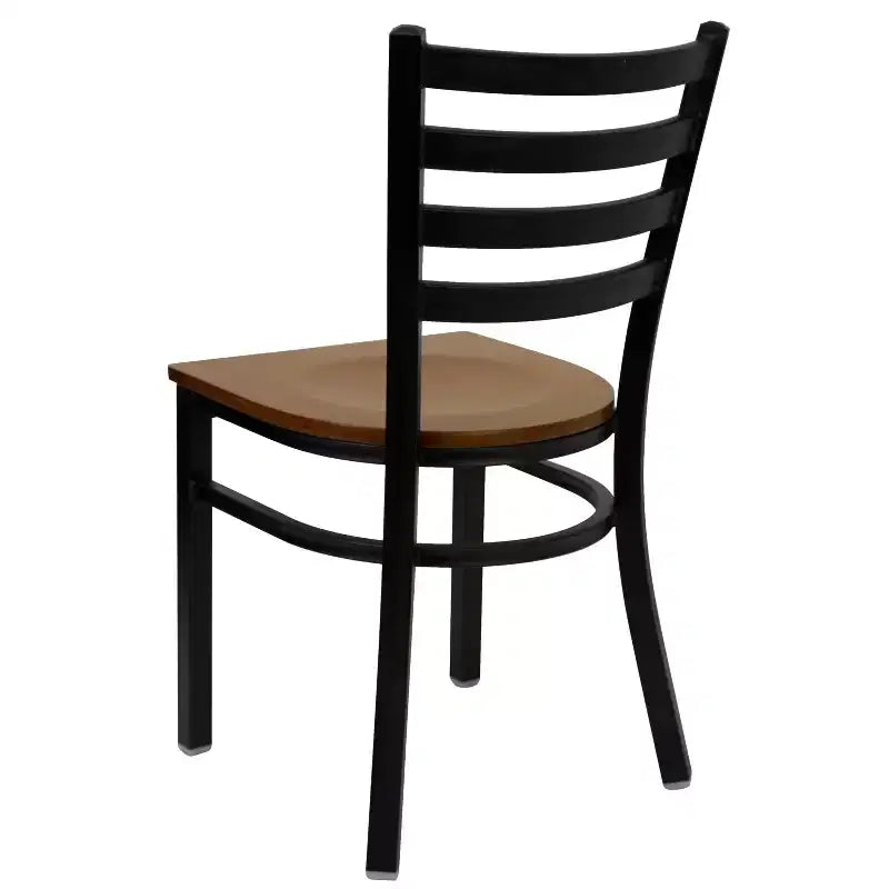 Emma and Oliver 2 Pack Ladder Back Metal Restaurant Chair