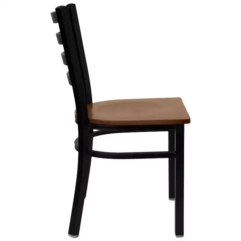 Emma and Oliver 2 Pack Ladder Back Metal Restaurant Chair