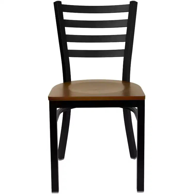 Emma and Oliver 2 Pack Ladder Back Metal Restaurant Chair