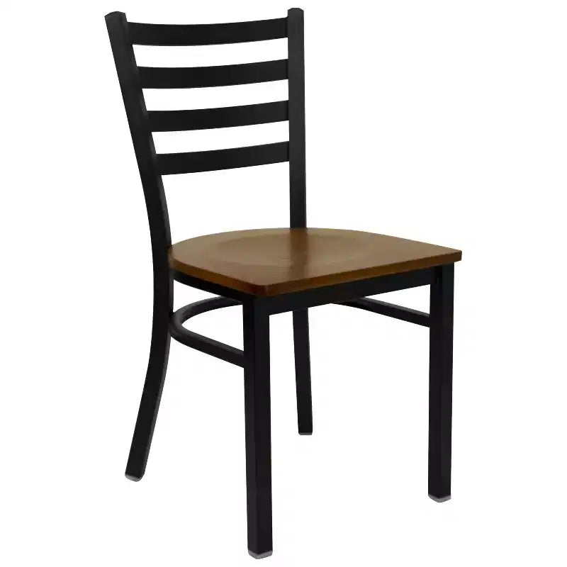 Emma and Oliver 2 Pack Ladder Back Metal Restaurant Chair