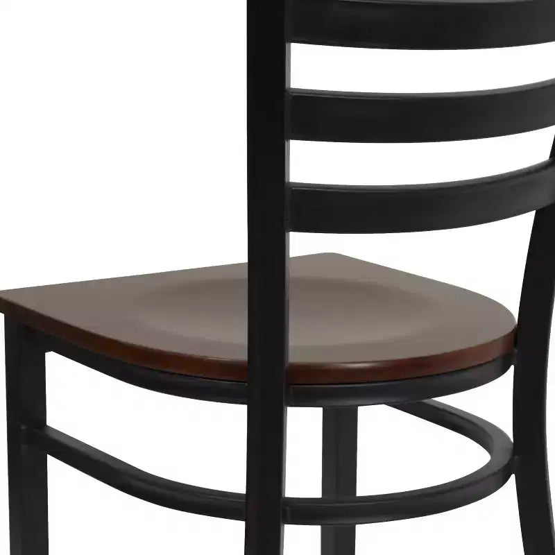 Emma and Oliver 2 Pack Ladder Back Metal Restaurant Chair