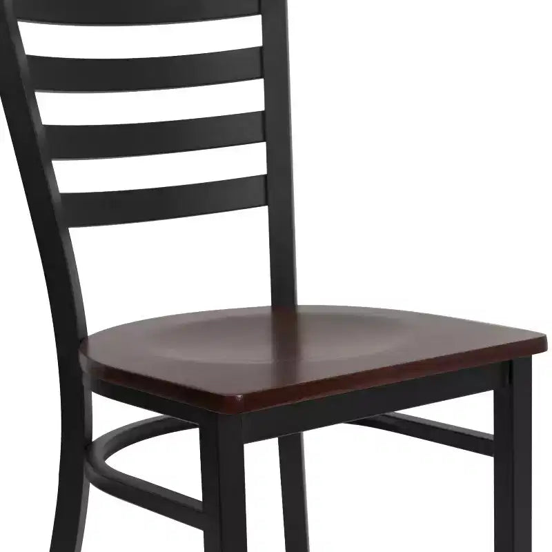 Emma and Oliver 2 Pack Ladder Back Metal Restaurant Chair