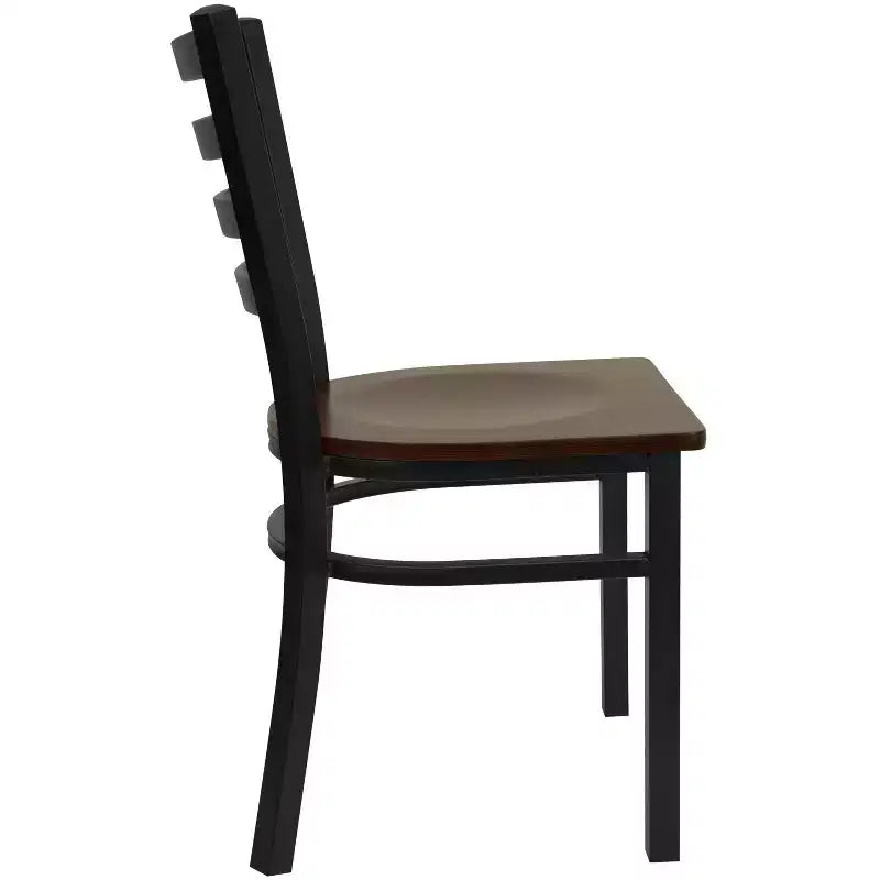 Emma and Oliver 2 Pack Ladder Back Metal Restaurant Chair