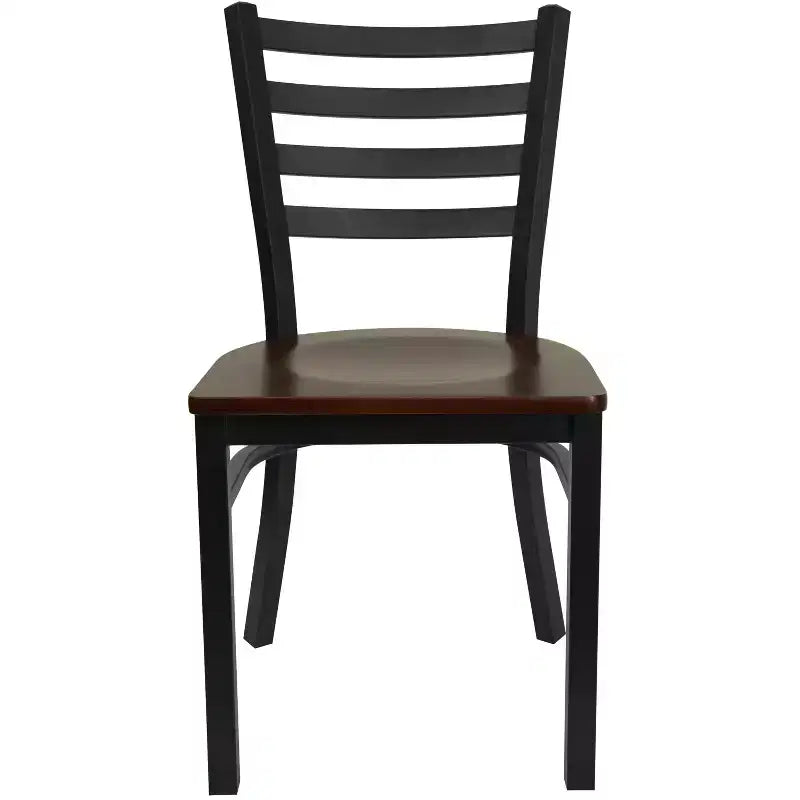 Emma and Oliver 2 Pack Ladder Back Metal Restaurant Chair