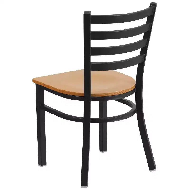 Emma and Oliver 2 Pack Ladder Back Metal Restaurant Chair