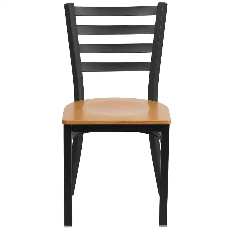 Emma and Oliver 2 Pack Ladder Back Metal Restaurant Chair