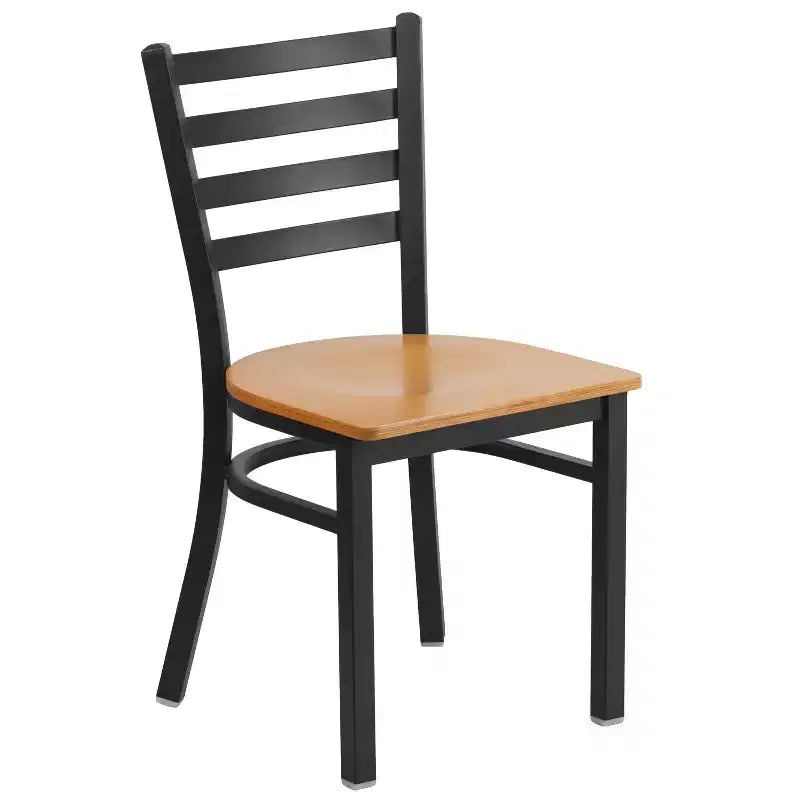 Emma and Oliver 2 Pack Ladder Back Metal Restaurant Chair