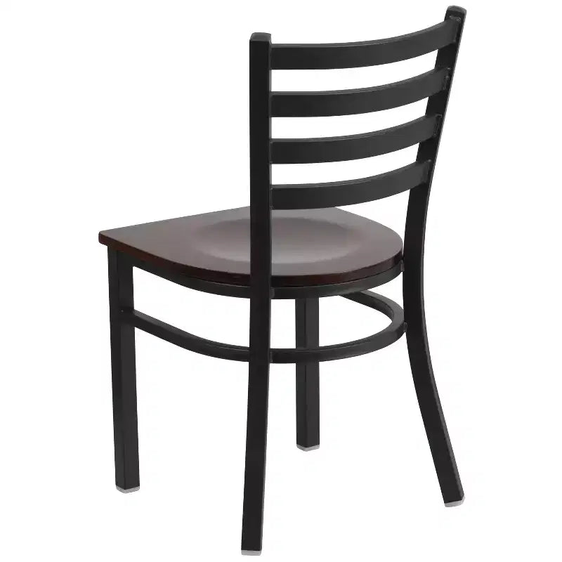 Emma and Oliver 2 Pack Ladder Back Metal Restaurant Chair
