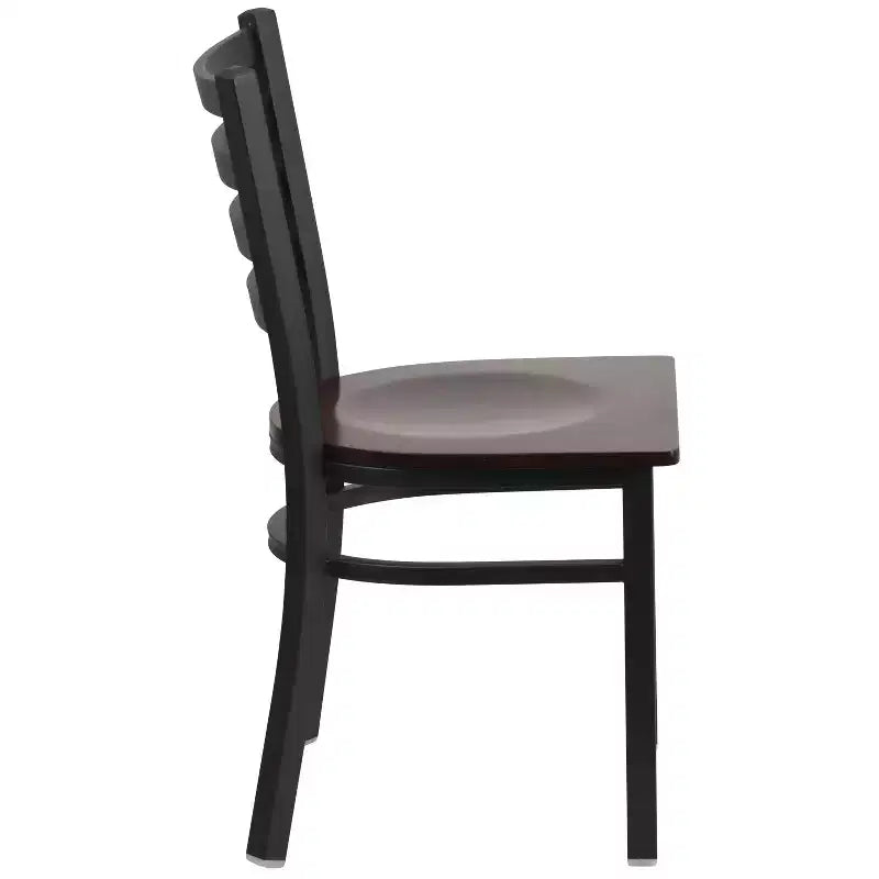 Emma and Oliver 2 Pack Ladder Back Metal Restaurant Chair
