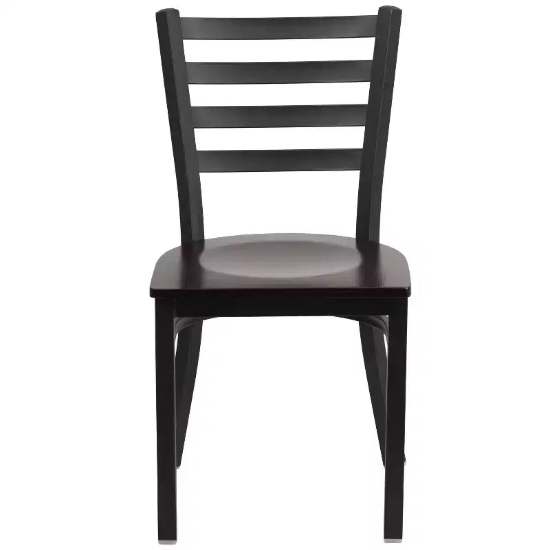 Emma and Oliver 2 Pack Ladder Back Metal Restaurant Chair