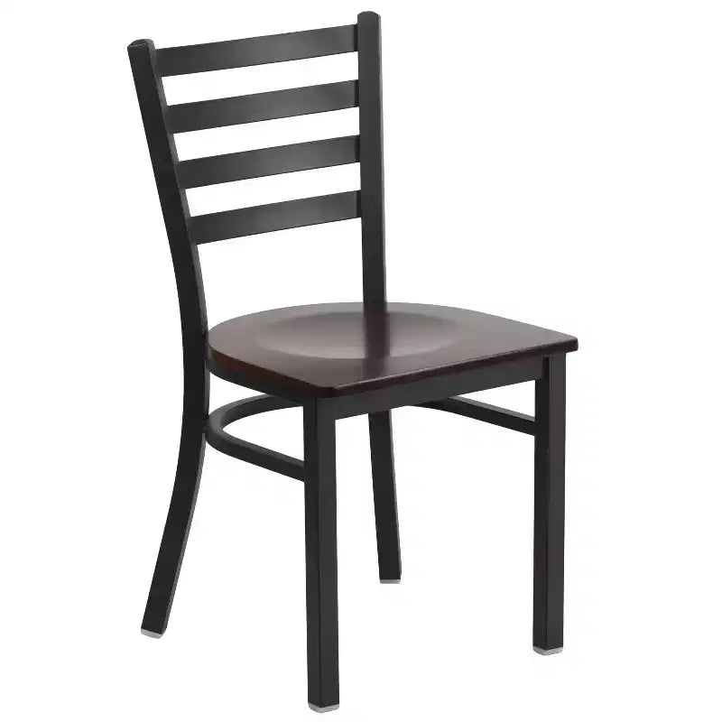 Emma and Oliver 2 Pack Ladder Back Metal Restaurant Chair