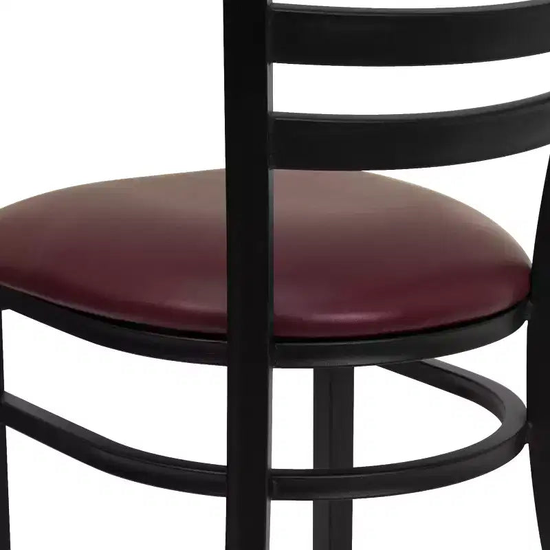 Emma and Oliver 2 Pack Ladder Back Metal Restaurant Chair